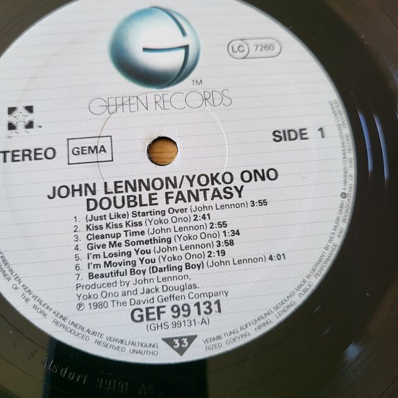 JOHN LENNON Yoko Ono Double Fantasy LP 1980 GEF 99131 Stereo Shrink Wrap LP3 - Picture 9 of 12
